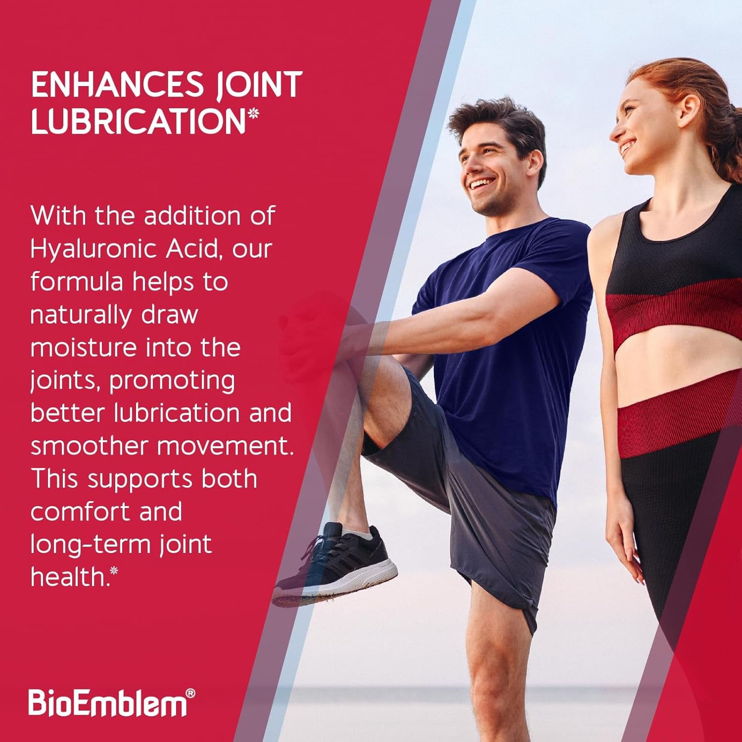 Bioemblem Joint Support - Glucosamine Chondroitin + MSM 1500 MG - with Boswellia, Turmeric & Hyaluronic Acid 90 Caps