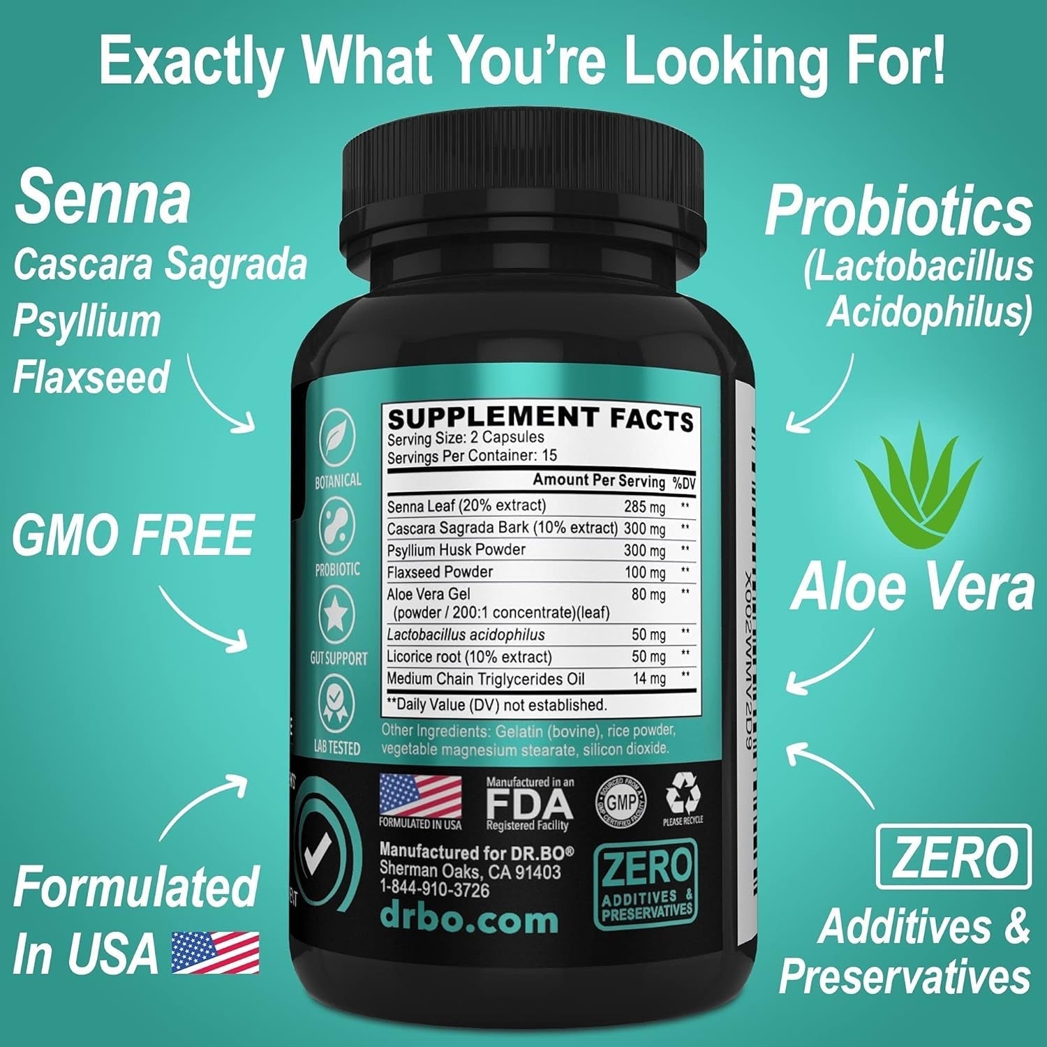 Colon Cleanser Detox for Weight Flush - 15 Day Intestinal Cleanse Pills & Probiotic