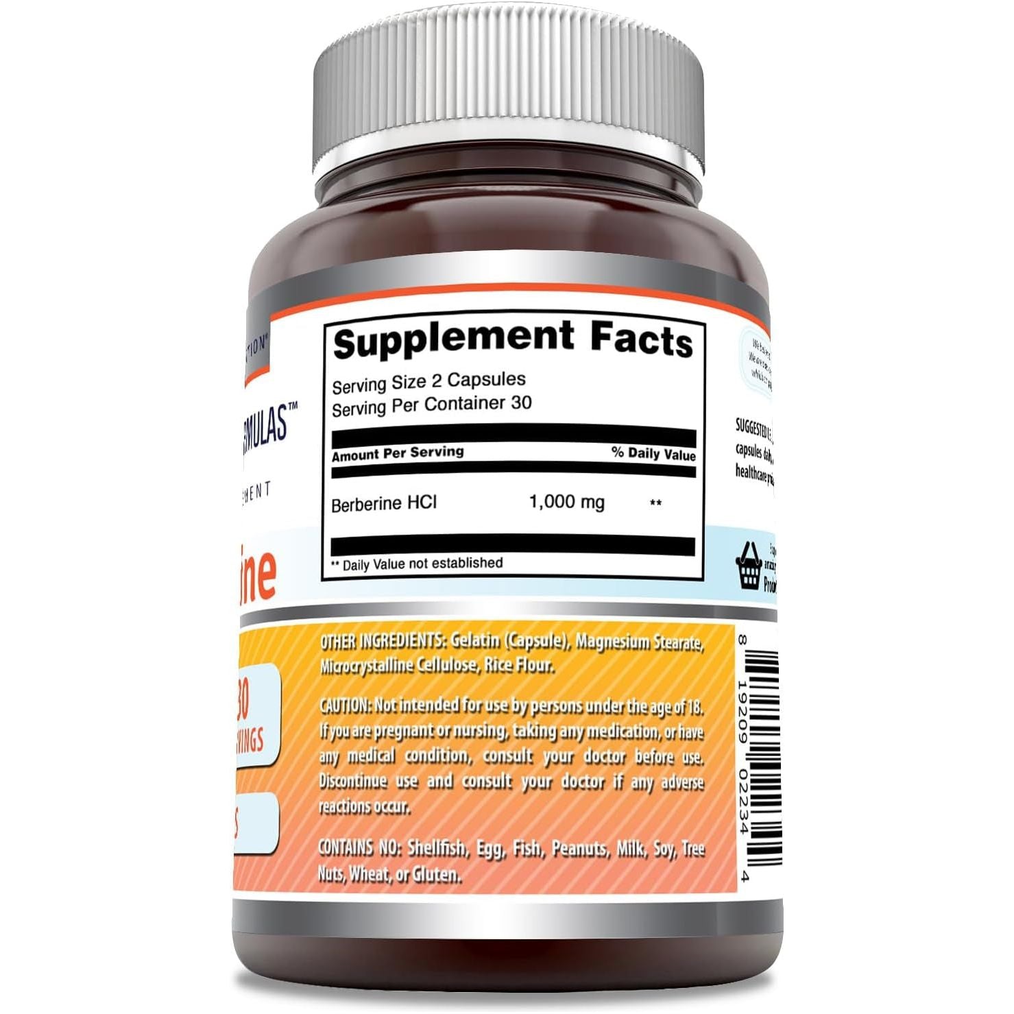 Amazing Formulas Berberine 1000Mg per Serving 60 Capsules Supplement | Made in USA