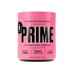 PRIME HYDRATION+ Powder STRAWBERRY WATERMELON, 250Mg Bcaas, B Vitamins, Low Sugar, 5 Gallon Tub