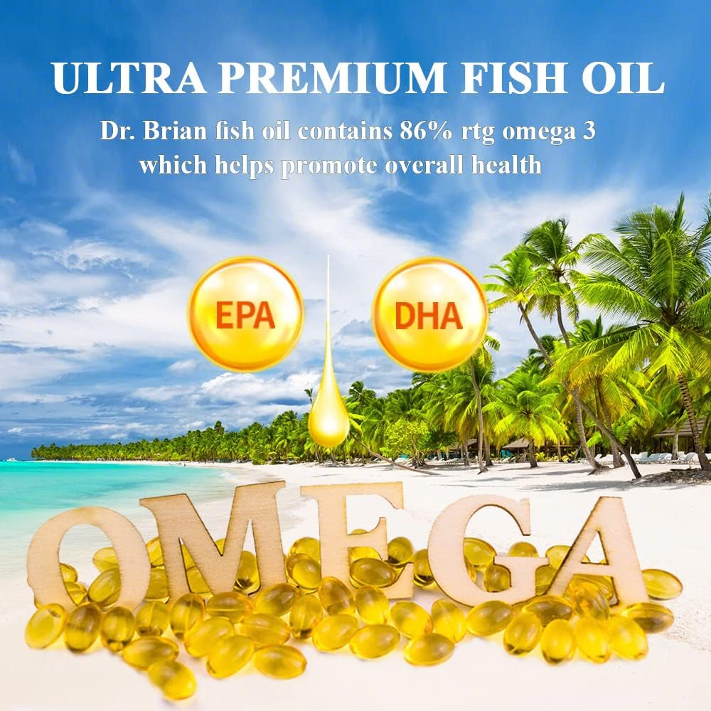 Dr.Brian Fish Oil Supplement 130 Softgel with EPA/DHA Fatty Acids Vitamin D E