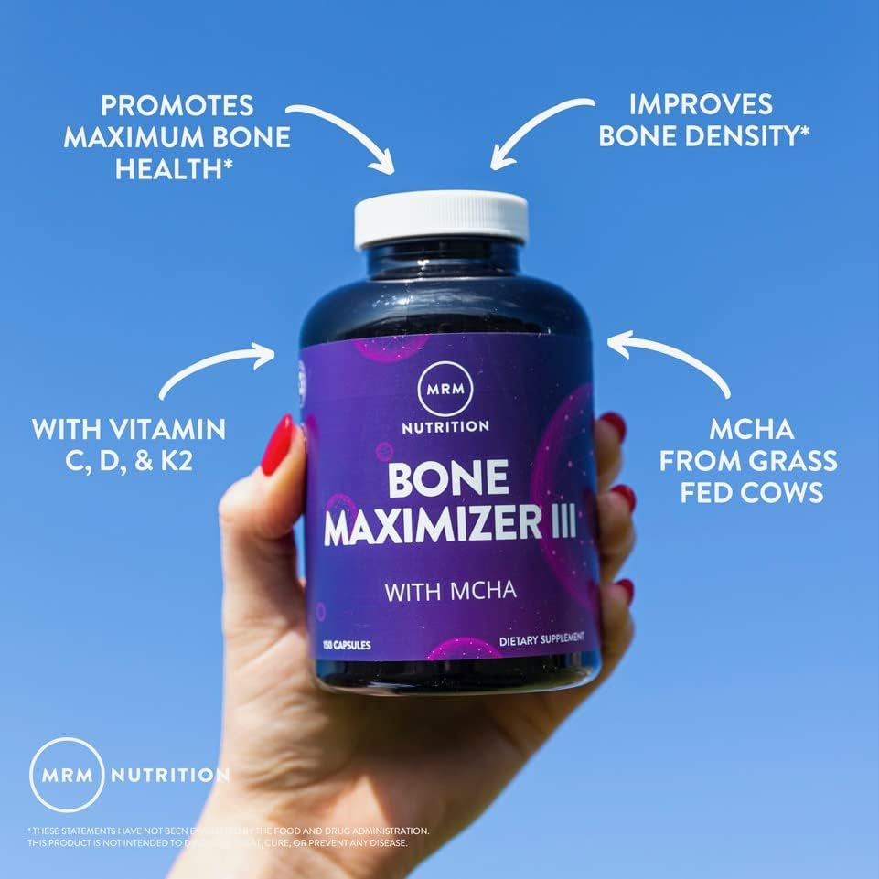 MRM Nutrition Bone Maximizer® III | with MCHA + Vitamin D3 + Vitamin K2 | Bone Health (50 Servings)