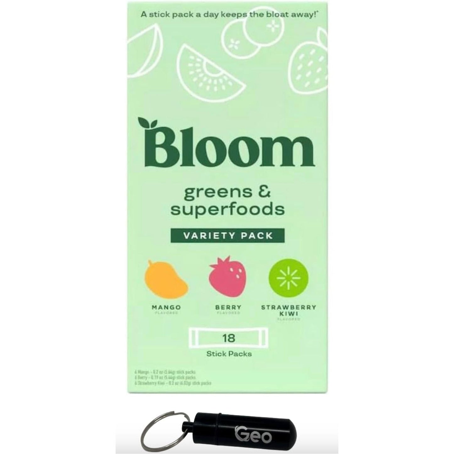 Bloom Greens and Superfoods Powder - Probiotics for Digestive Health & Bloating Relief for Women (18 Packets) 