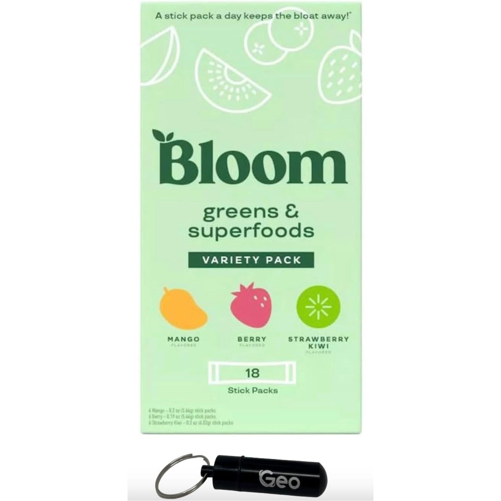 Bloom Greens and Superfoods Powder - Probiotics for Digestive Health & Bloating Relief for Women (18 Packets) 
