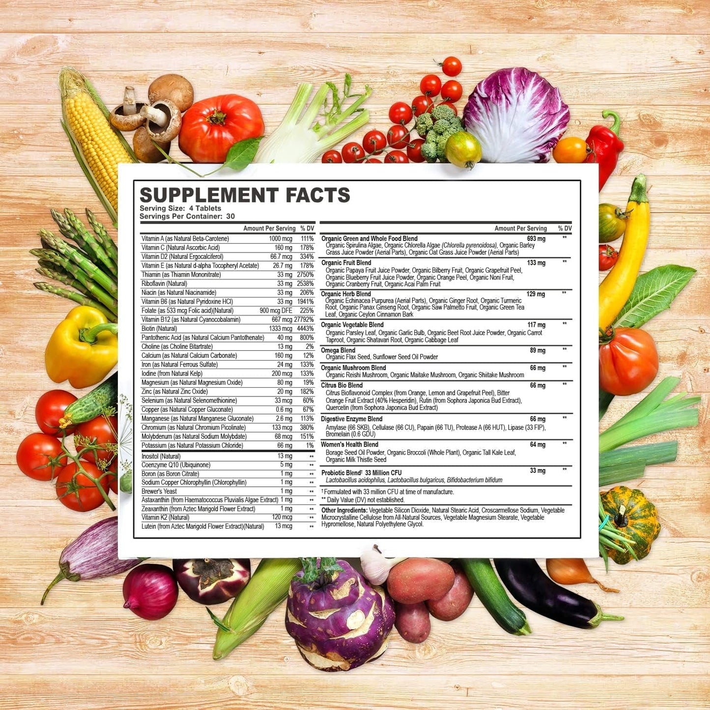 Wholesome Wellness Whole Food Multivitamin for Women - 120 Tablets