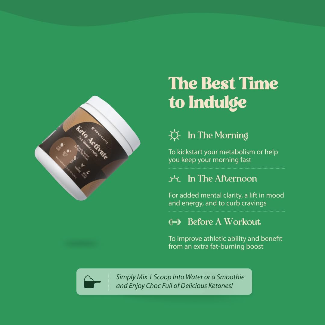 Dark Chocolate Truffle Exogenous Ketones Drink: Pure Keto Shake Powder with Chocolate Ketones