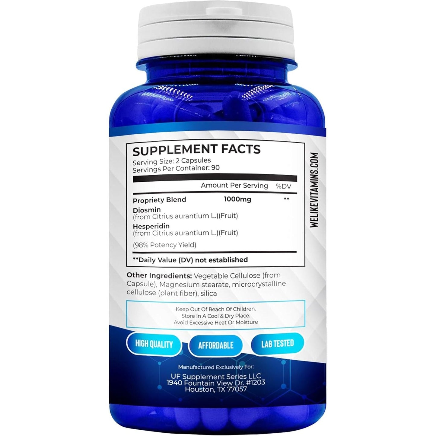 We like Vitamins Diosmin Hesperidin 1000Mg – Helps to Support Healthy Circulation, Veins, Capillaries, and Lymphatic Drainage 180 Capsules