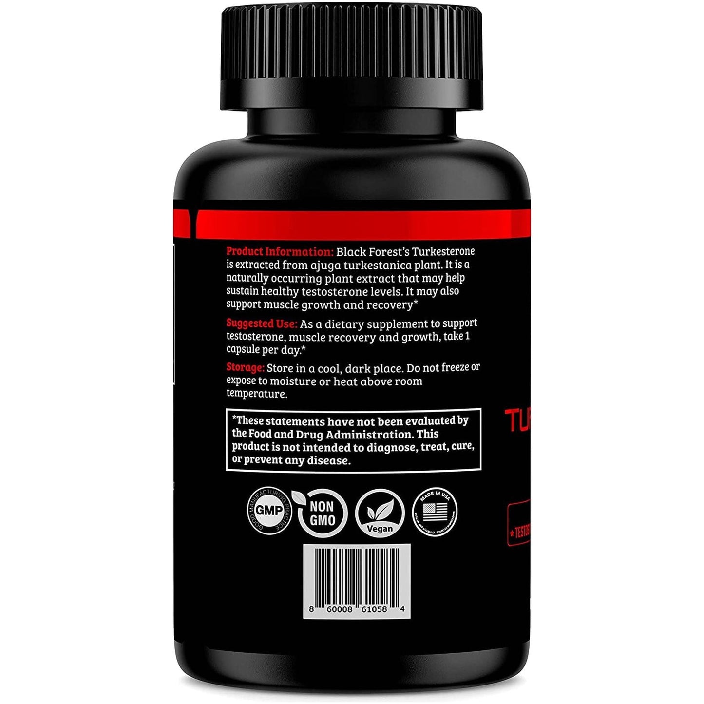 Black Forest Turkesterone Supplement 500Mg Capsule for Strength & Muscle Growth 2 Months Supply