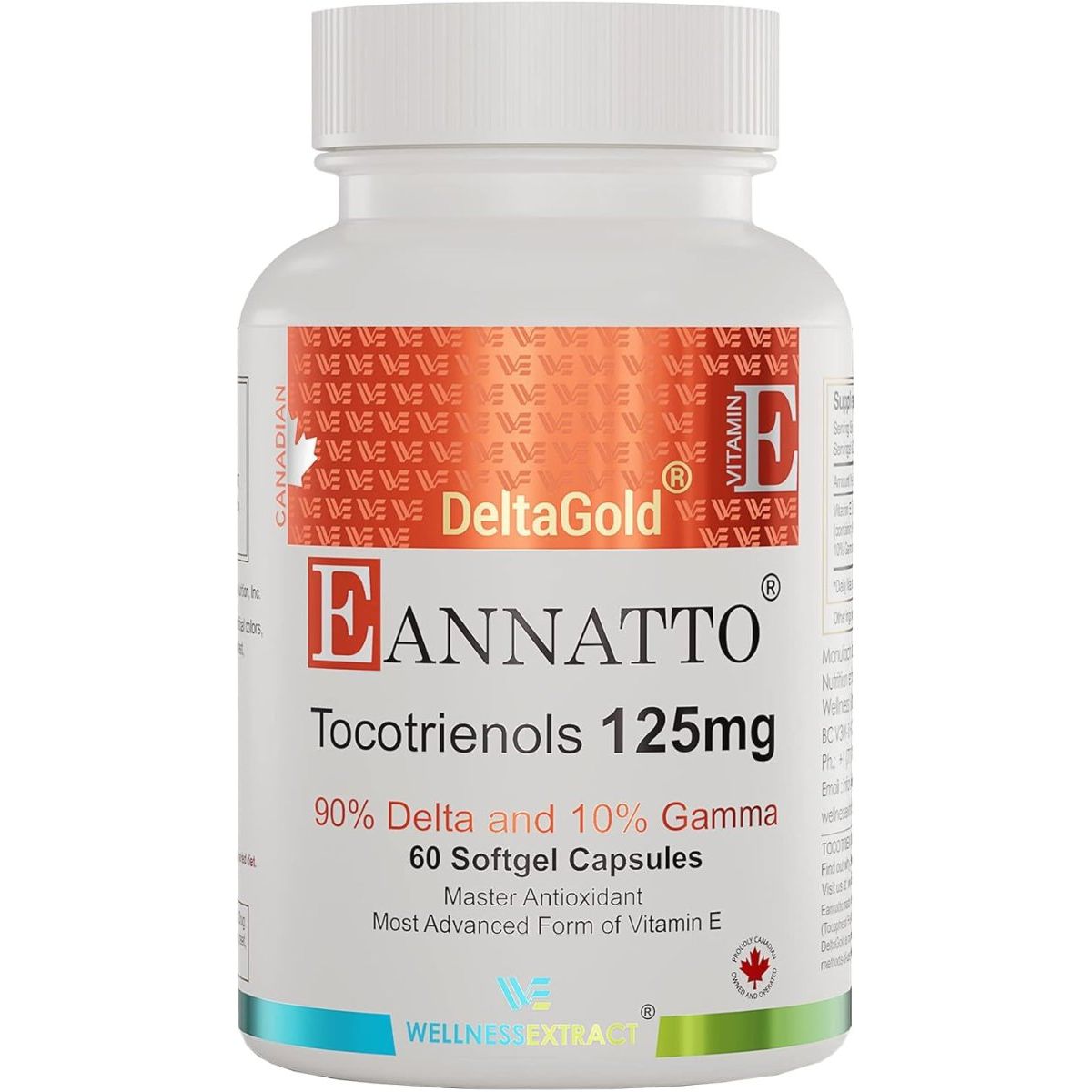 Eannatto Tocotrienols Vitamin E Supplements (125MG 60 Softgels) - Suppviv