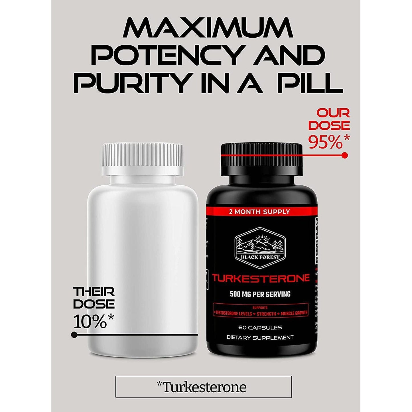 Black Forest Turkesterone Supplement 500Mg Capsule for Strength & Muscle Growth 2 Months Supply
