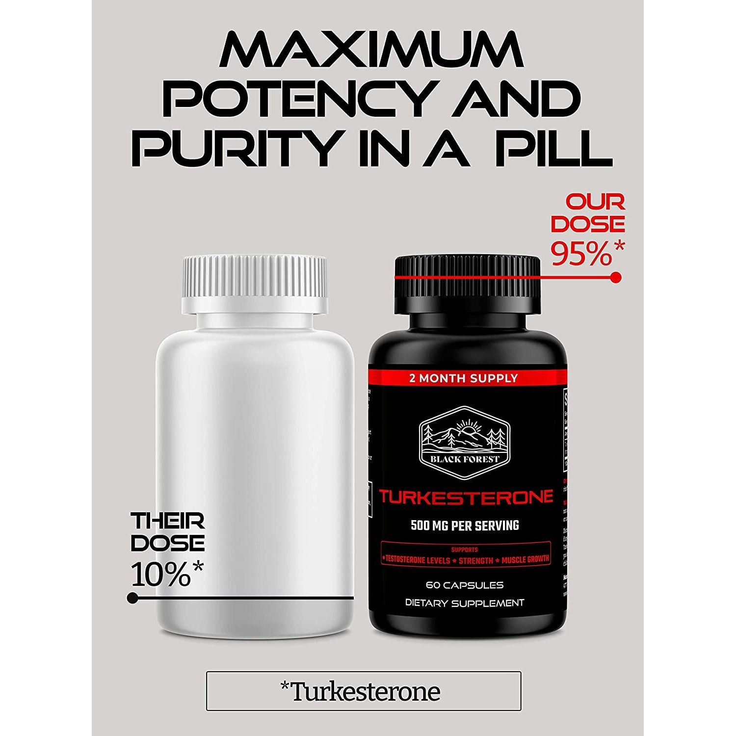 Black Forest Turkesterone Supplement 500Mg Capsule for Strength & Muscle Growth 2 Months Supply