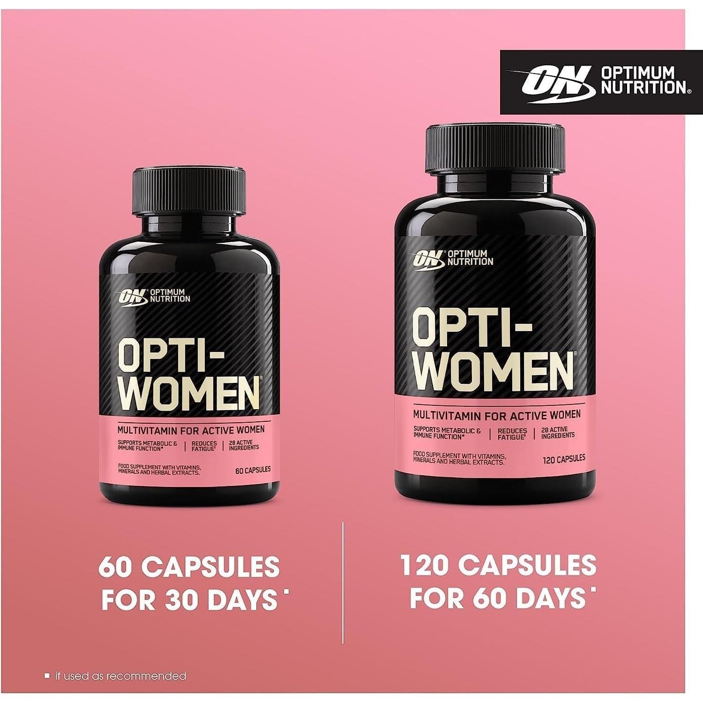 Optimum Nutrition Opti-Women, Vitamin C, Zinc and Vitamin D for Immune Support Womens Daily Multivitamin 120 Count