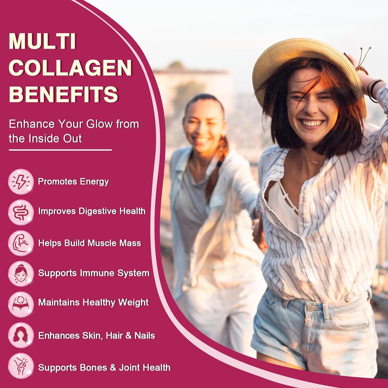 ZEBORA Collagen Peptides Powder Packets with Hyaluronic Acid, Biotin, MCT - Support Skin Hair Nail Joints & Gut Health - 30 Stick Packs