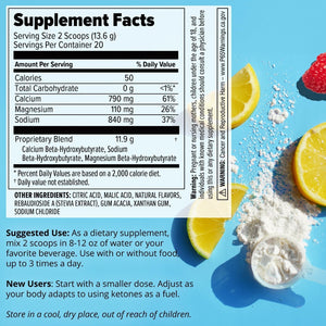 Dr. Boz - Keto BHB Powder - Increase Energy & Reduce Cravings 9.6Oz/20 Servings (Raspberry Lemonade)