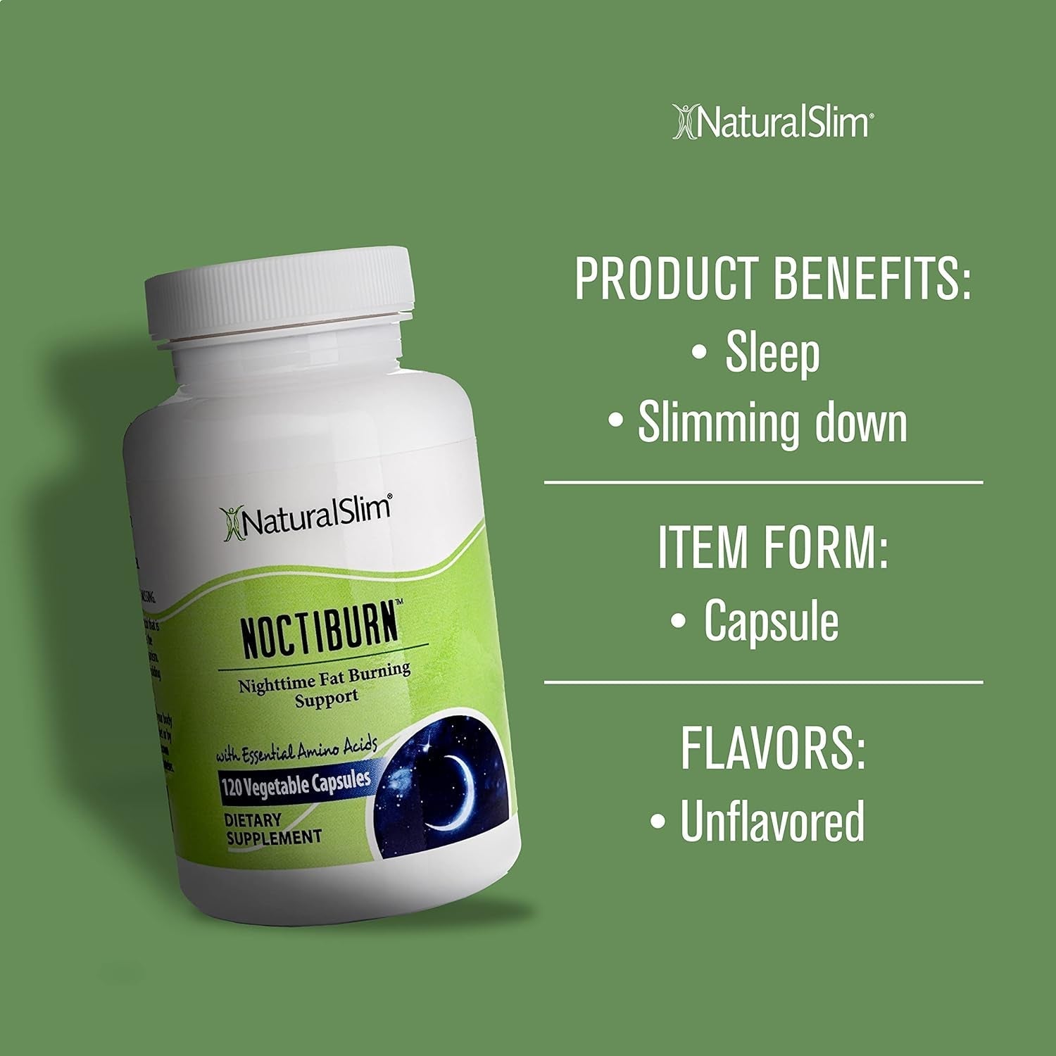 Naturalslim Noctiburn Night Burning & Metabolism Support Supplements 120 Capsules