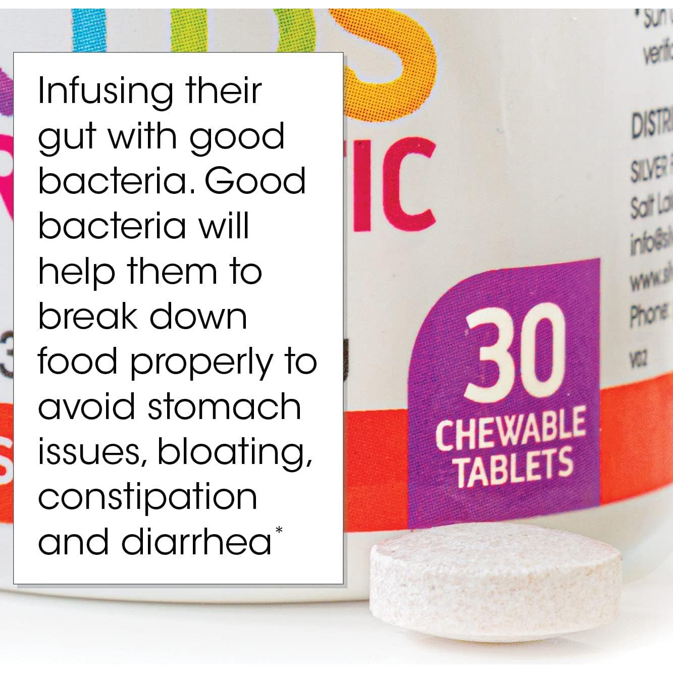 Silver Fern Brand Kids Ultimate Probiotic - Digestive & Immune Support 30 Chewable Tablets