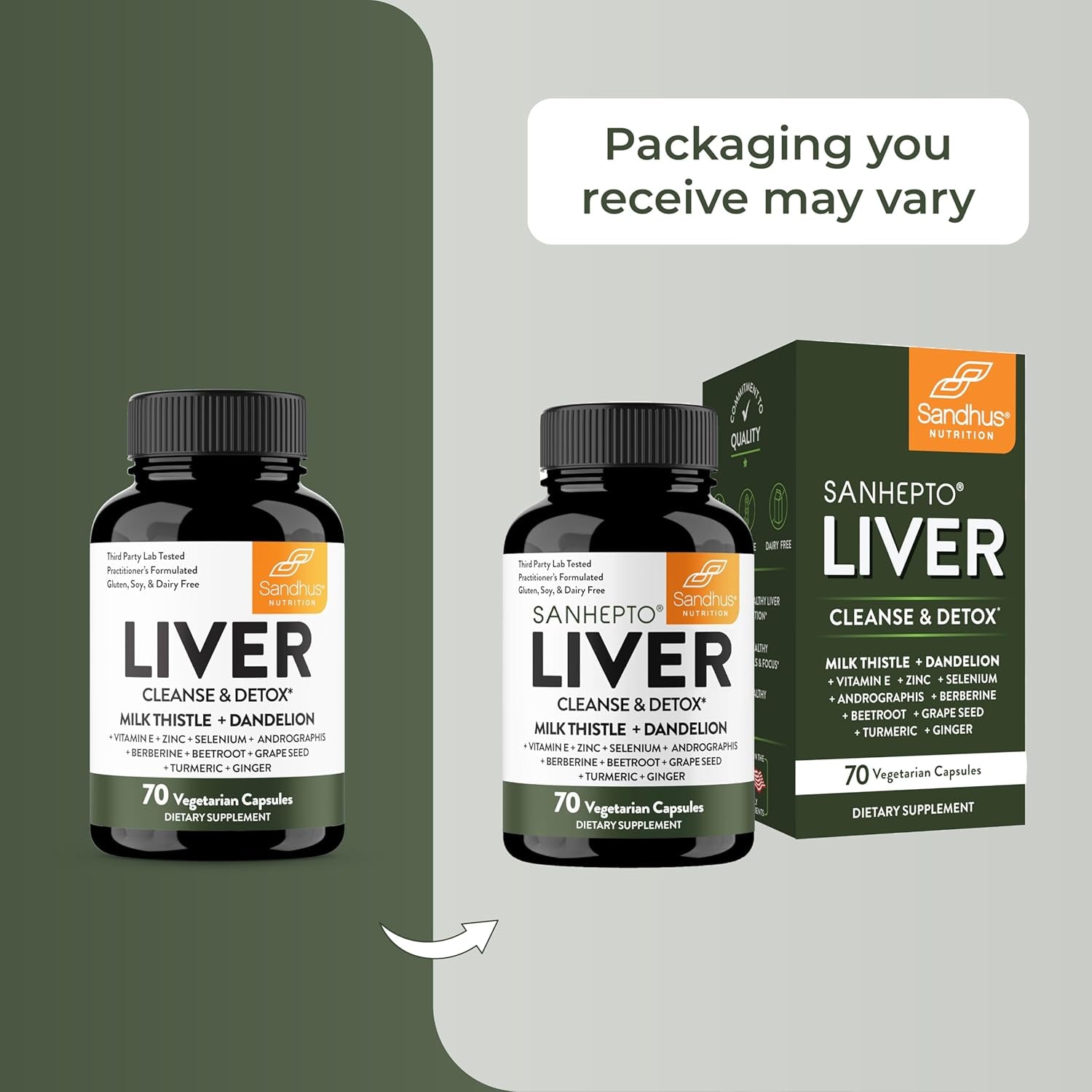 Sandhu'S Liver Cleanse Detox & Repair Support - Supplement for Fatty Liver Health and Renew  70 Capsules