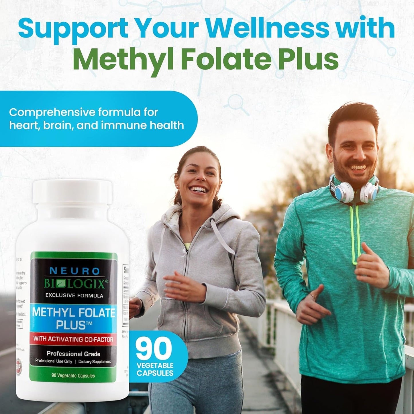 Methyl Folate plus - Advanced Blend of L-5-Methylfolate, Folinic Acid & B Vitamins for Methylation Support