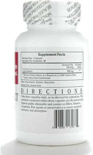 Ecological Formulas Liver Extract Lyophilized (90 Capsules) - Suppviv