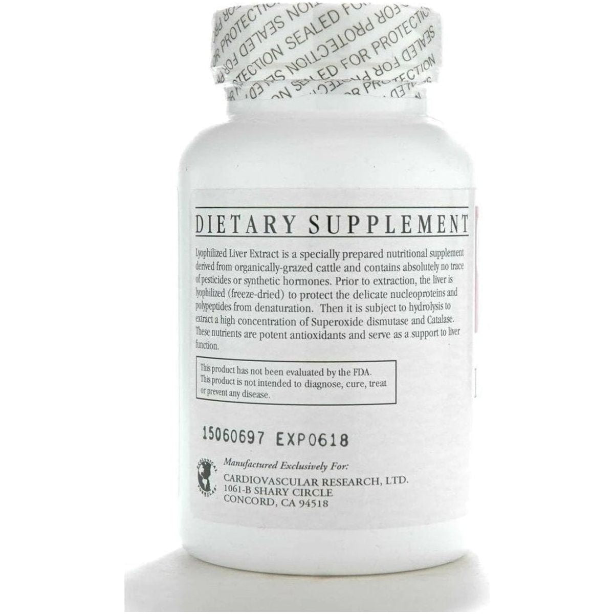 Ecological Formulas Liver Extract Lyophilized (90 Capsules) - Suppviv