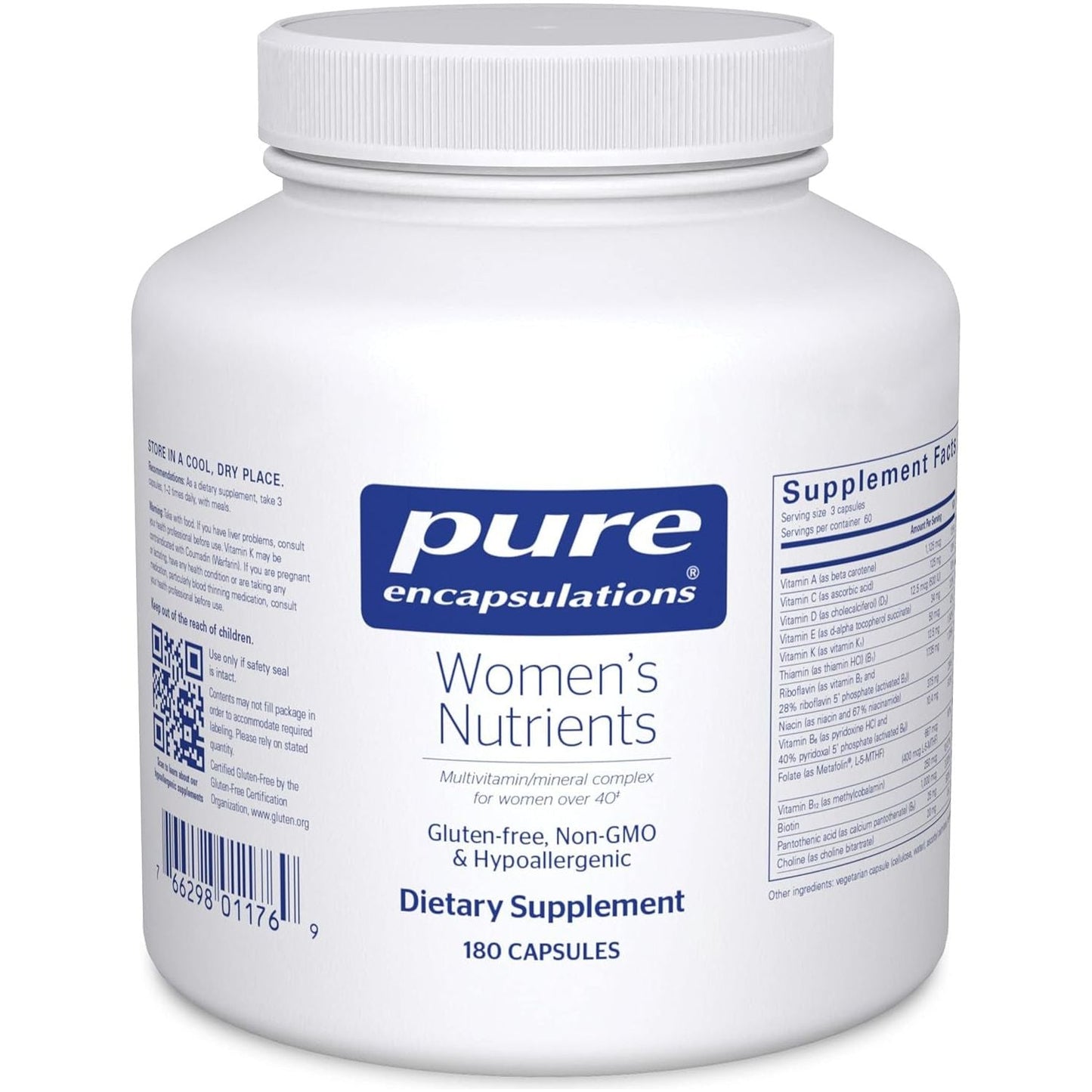 Pure Encapsulations Multivitamin for Women over 40 to Support Urinary Tract Health, Breast Cell Health & Eye Integrity 180 Capsules