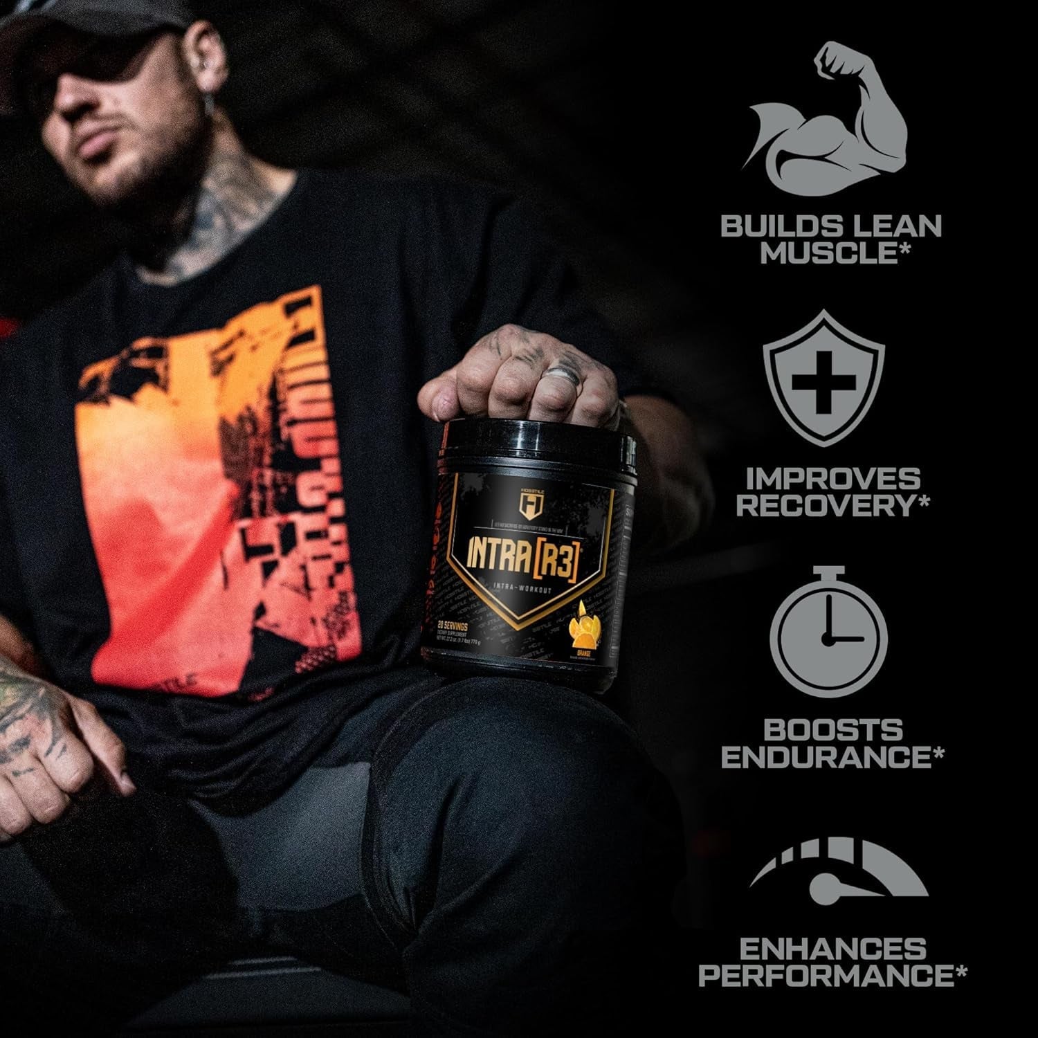 HOSSTILE Intra[R3] Intra Workout Powder, EAA & BCAA Drink, 20 Servings