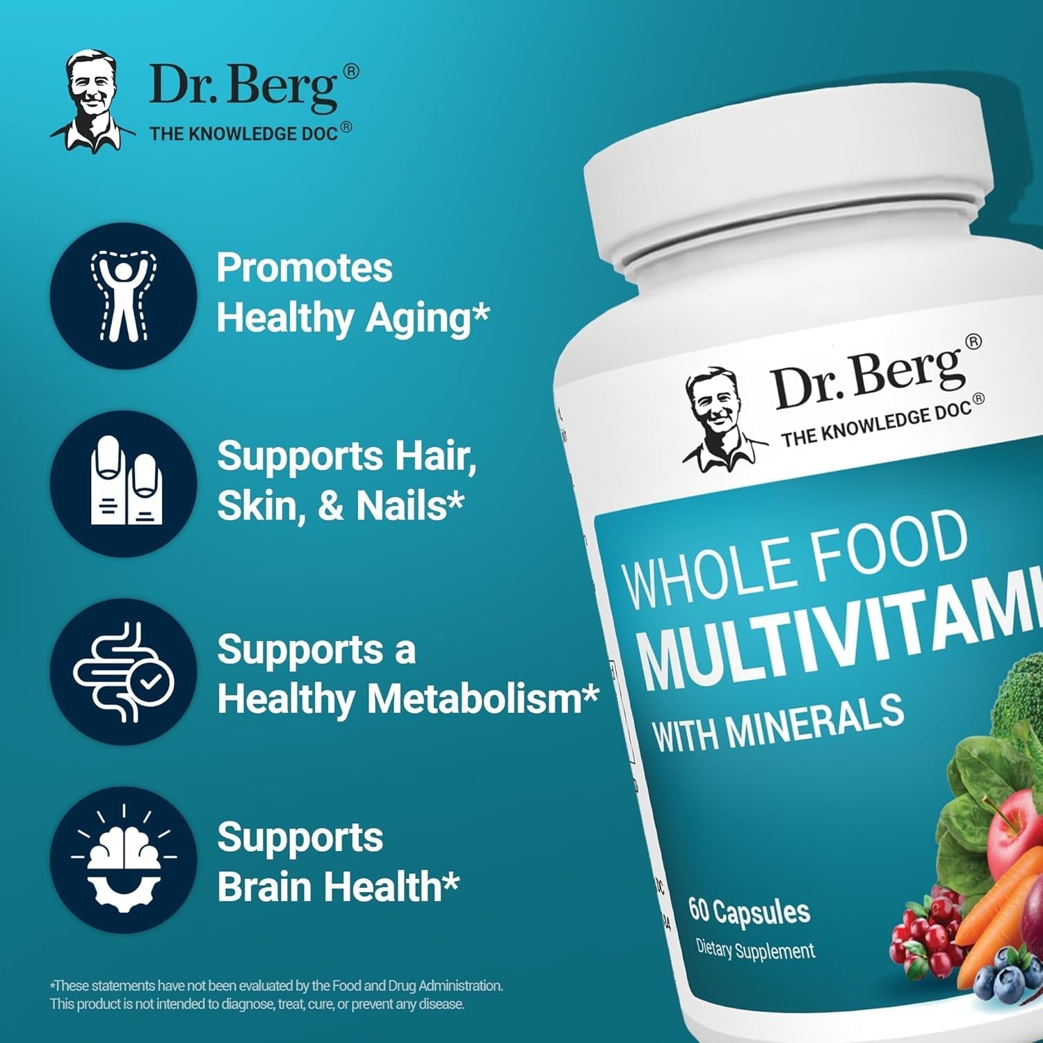 Dr. Berg Whole Food Multivitamin with Minerals - 60 Capsules