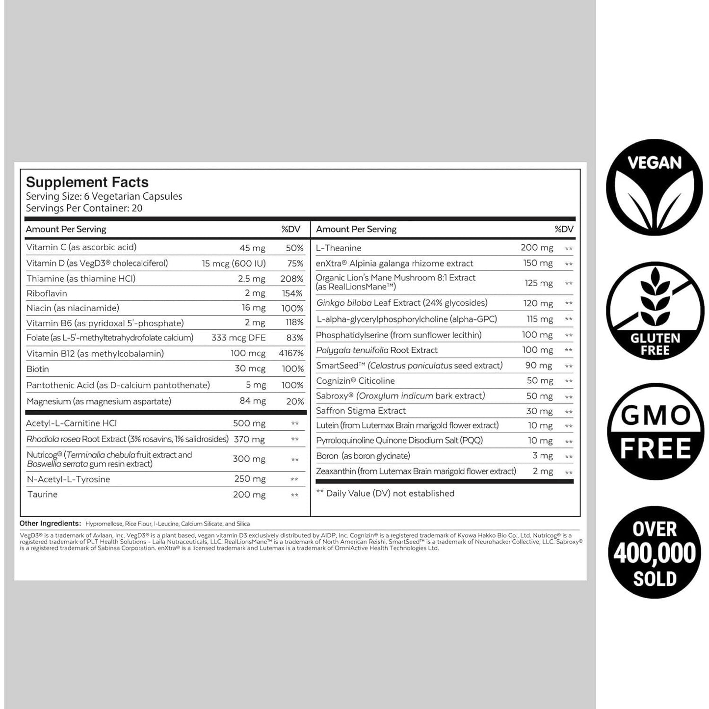 QUALIA MIND (Caffeine Free) | the Ultimate Blend for Brain Health | Maintain Drive & Productivity