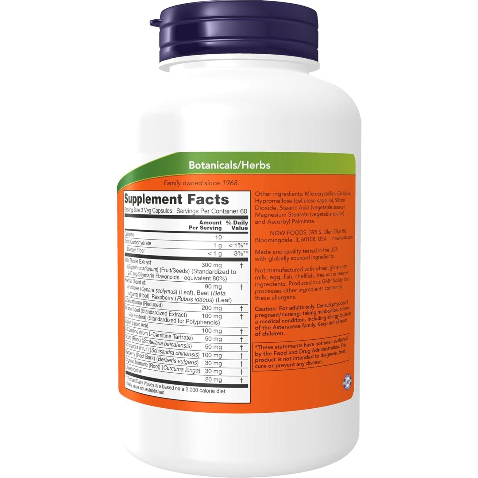 NOW Foods Supplements, Liver Refresh™ with Milk Thistle Extract and Unique Herb-Enzyme Blend, 180 Veg Capsules