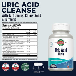 KAL Uric Acid Flush, Joint Health Supplement with Tart Cherry Extract, Celery Seed and Turmeric Extract 30 Servings