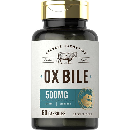 Carlyle Ox Bile Supplement | 500Mg | 60 Capsules | Digestive Enzyme by Herbage Farmstead