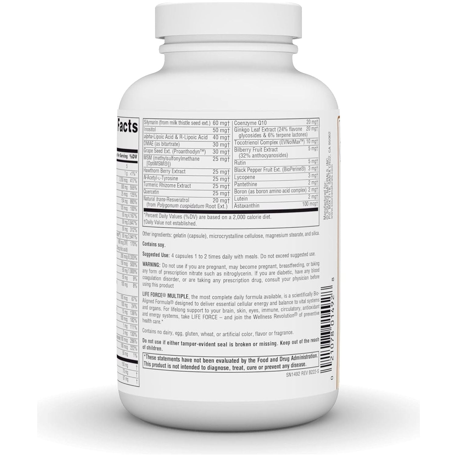 Source Naturals Life Force Multiple, Energy Activator*, Daily Multivitamin - 180 Capsules