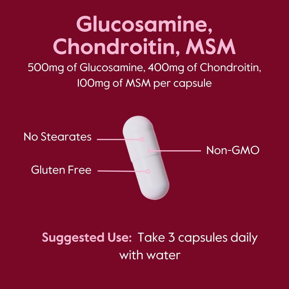 BESTVITE Glucosamine Chondroitin MSM 500/400/100 per Capsule (240 Capsules) with Patented Optimsm