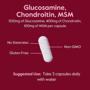 BESTVITE Glucosamine Chondroitin MSM 500/400/100 per Capsule (240 Capsules) with Patented Optimsm