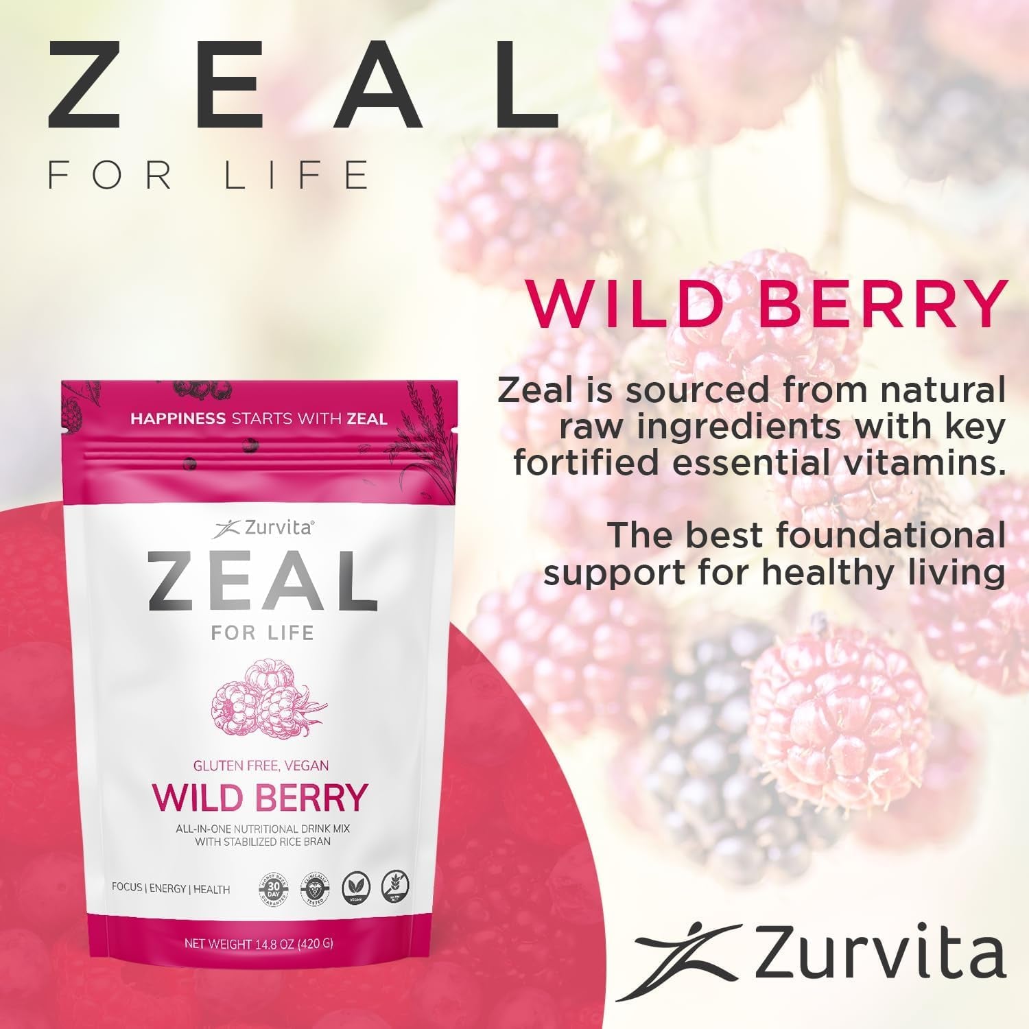 Zurvita - Zeal for Life 30-Day Wellness Bag for Vitality, Immunity, & Overall Wellness - 420 Grams