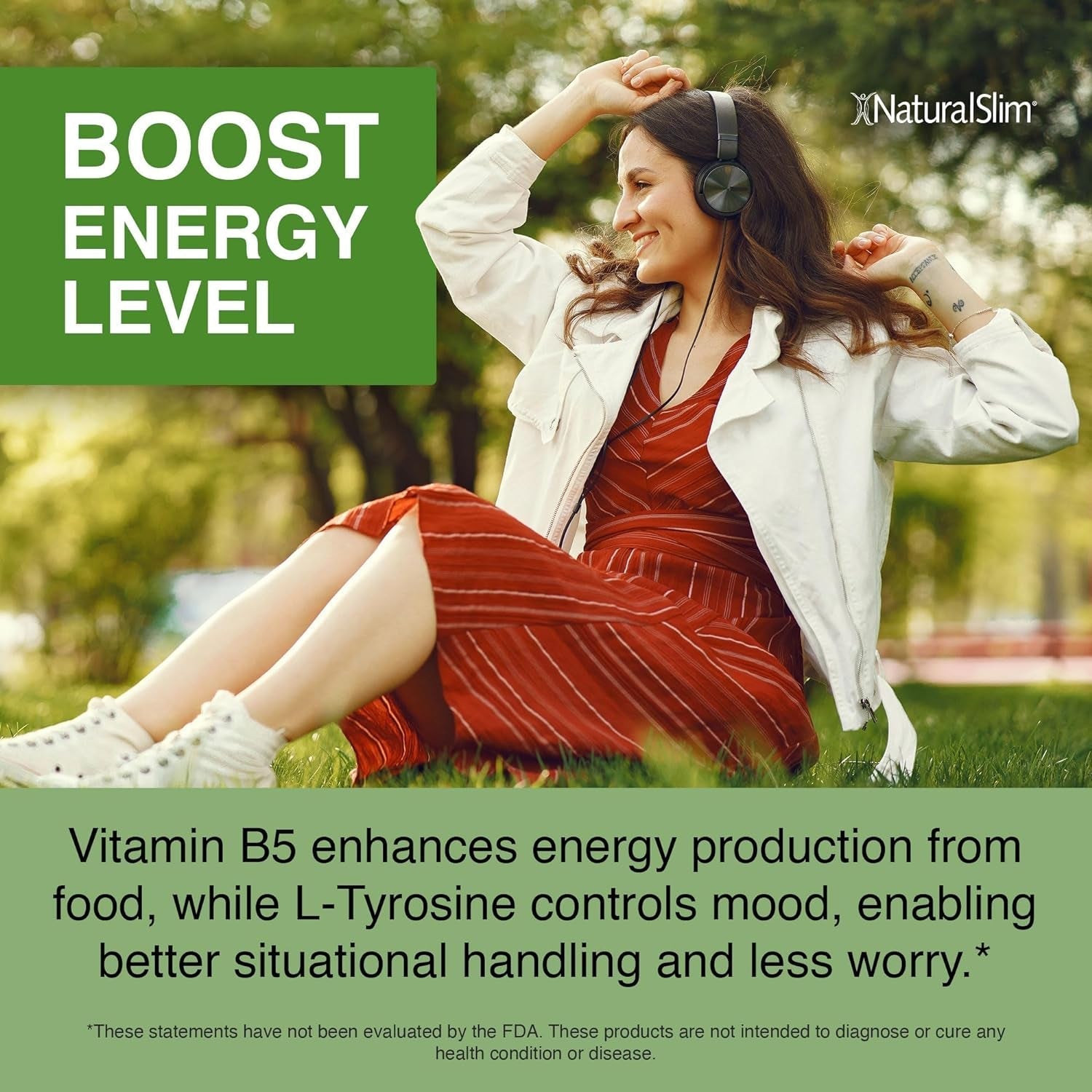 Naturalslim Stress Relief Supplement - High Cortisol Reducer, Control Cravings, Sleep & Metabolism Support 180 Vegetable Capsules