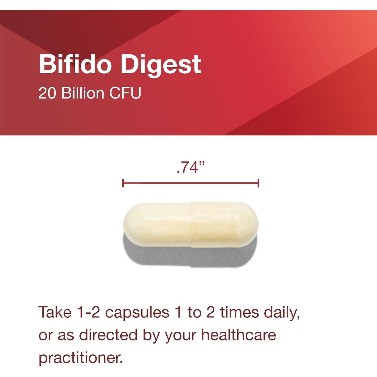 Protocol Bifido Digest - 20 Billion CFU - GI Support* - Dairy Free, Egg Free & Non-Gmo - 60 Veg Capsules