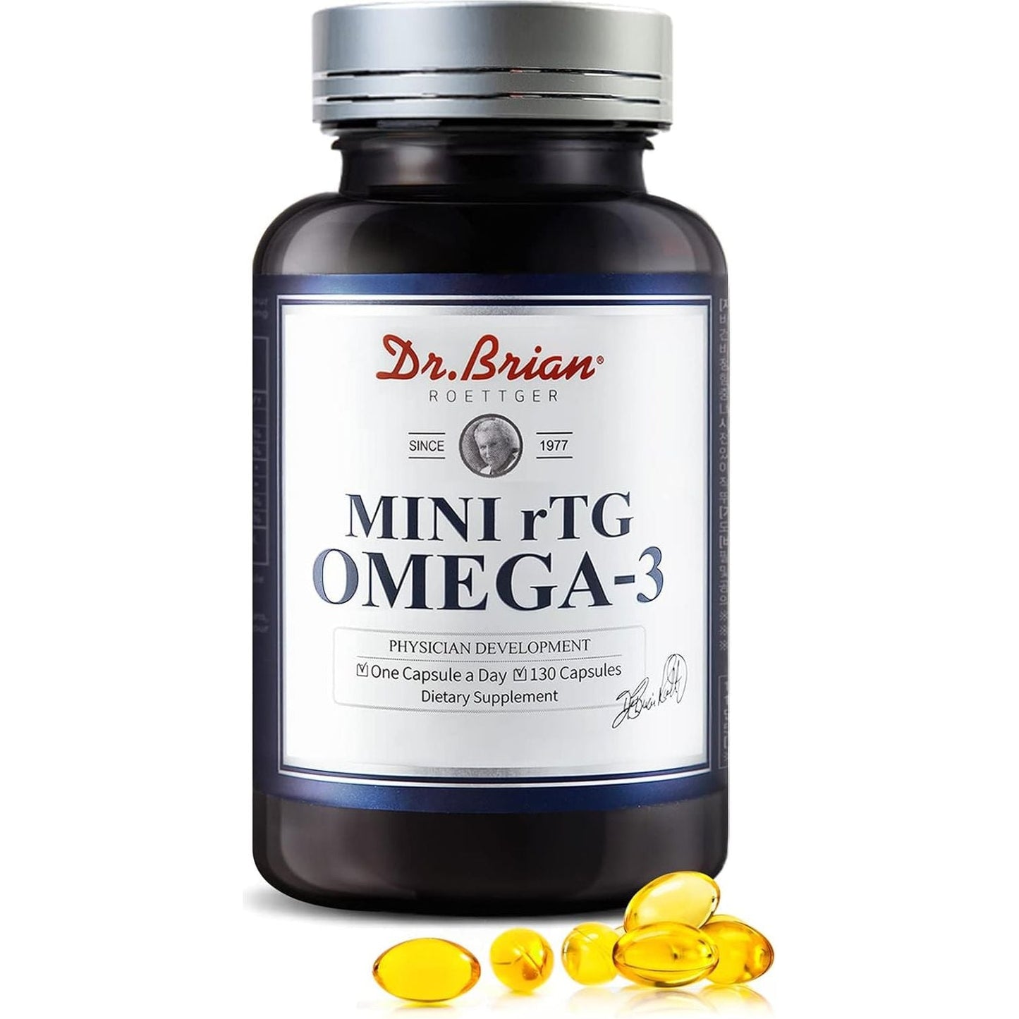 Dr.Brian Fish Oil Supplement 130 Softgel with EPA/DHA Fatty Acids Vitamin D E