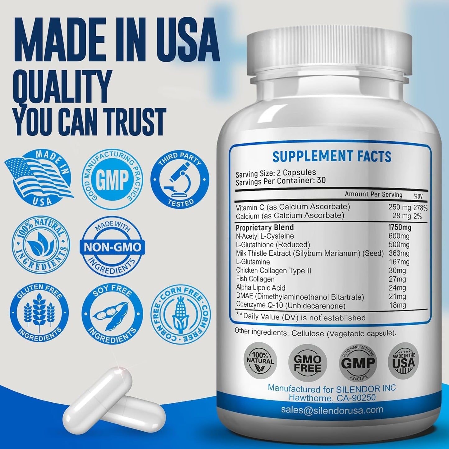 Advanced Complex-Nac Supplement - Potent Antioxidant-Immune Function Support Respiratory Health-Promotes Liver Kidney Detox