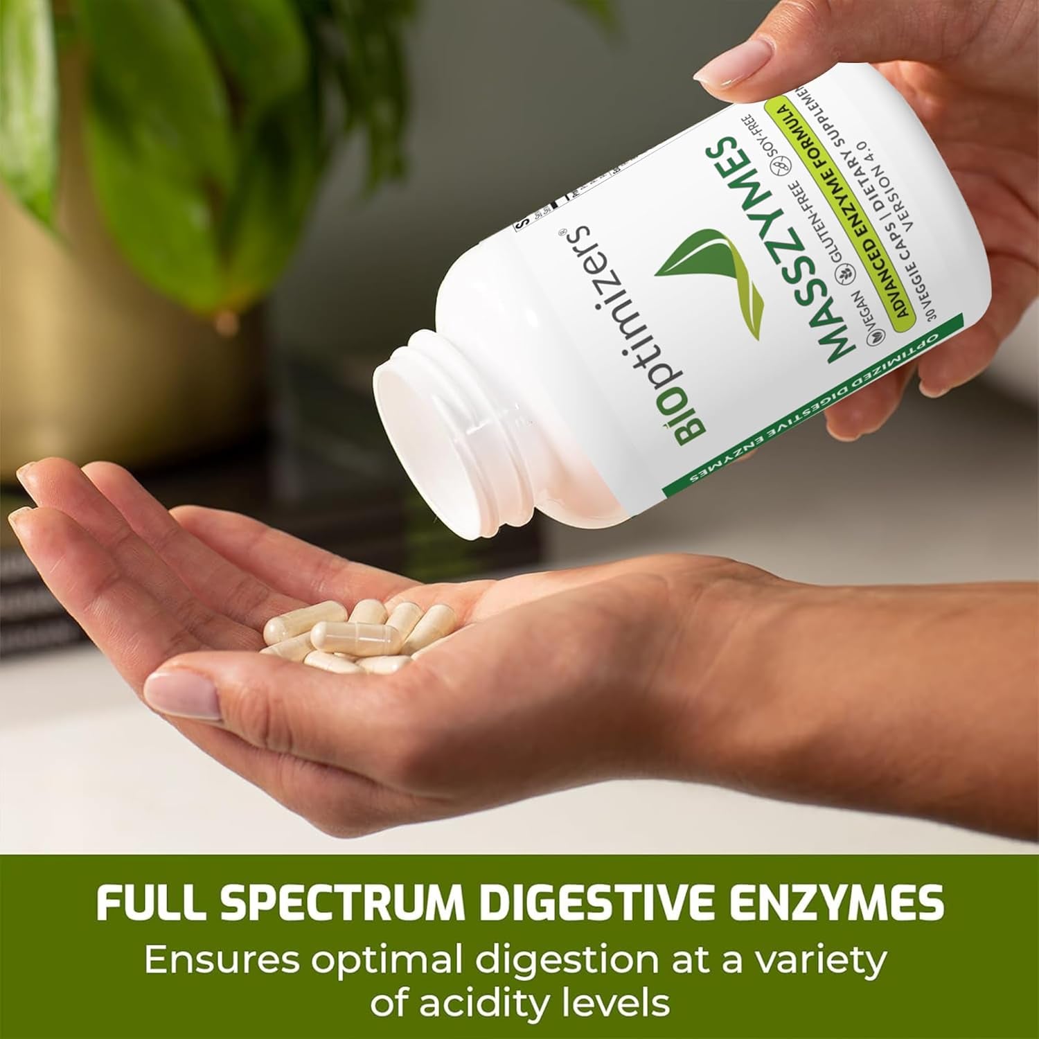 Bioptimizers Masszymes - Complete Digestive Enzymes Supplement for Gut Health (30 Capsules)
