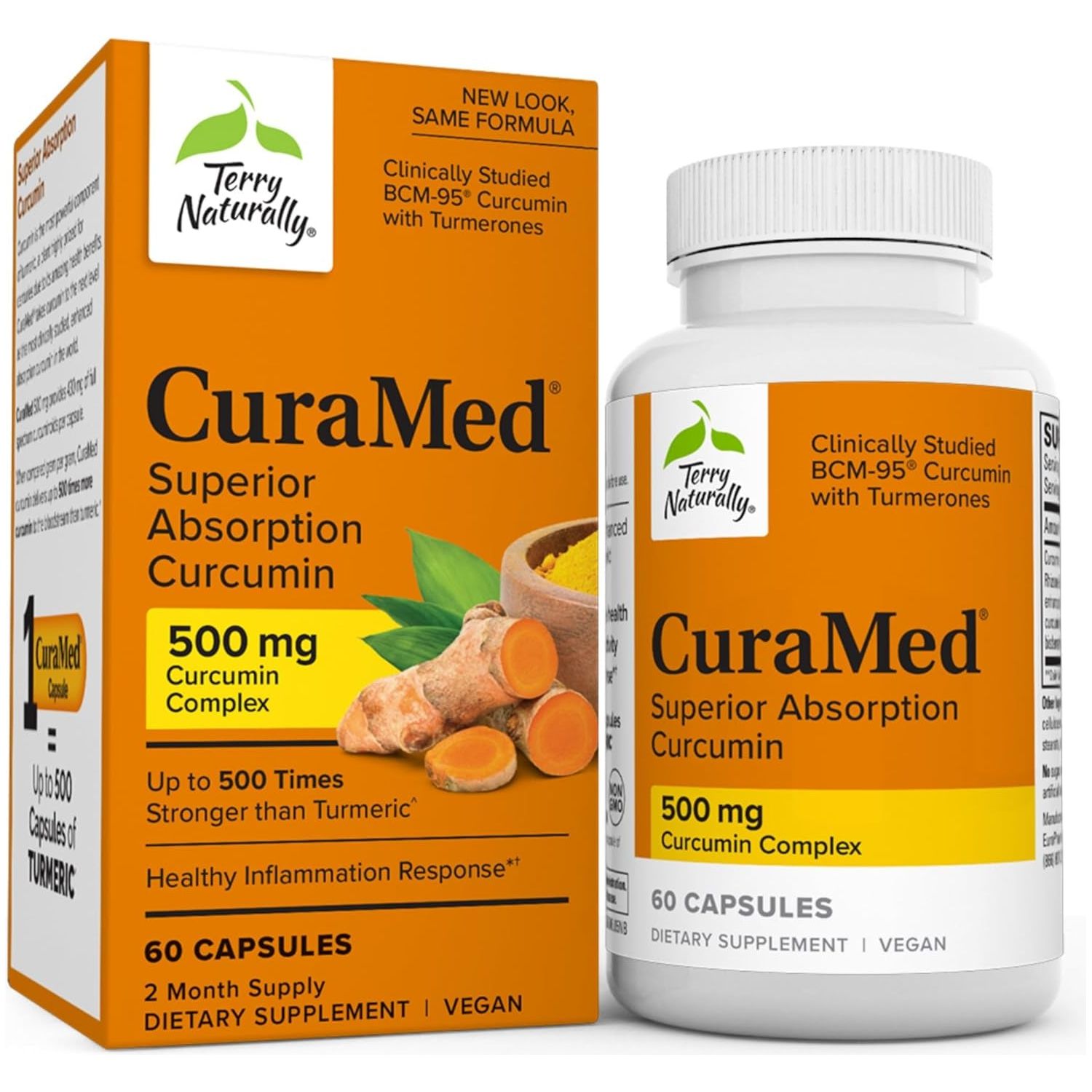 Terry Naturally Curamed 500Mg - Antioxidant Supplement for Brain & Immune Health Support - 60 Softgels