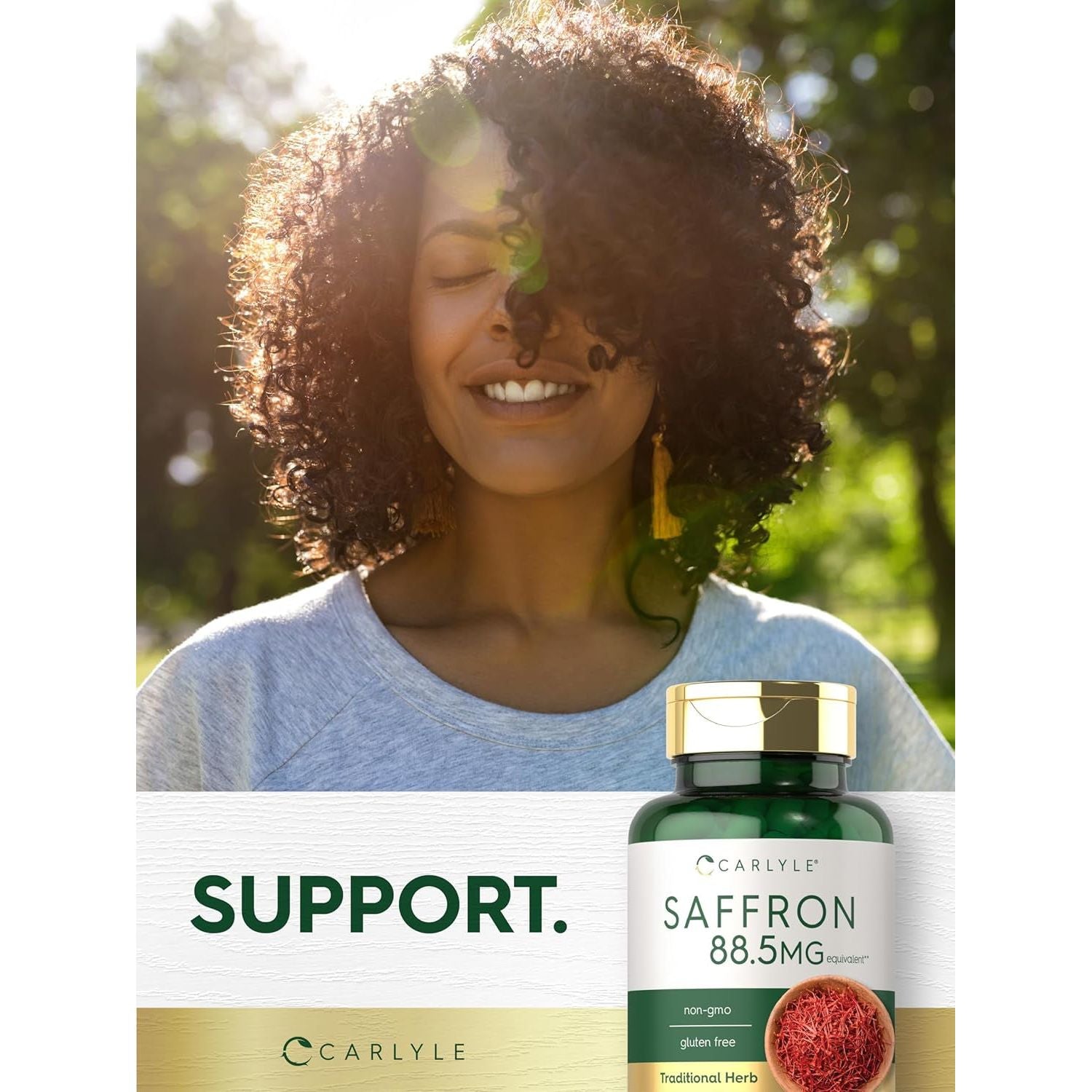 Carlyle Saffron Extract Supplement | 88.5Mg | 70 Capsules | for Women & Men | Non-Gmo & Gluten Free Supplement