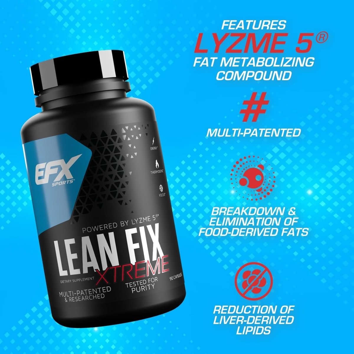 EFX Sports Lean Fix Xtreme - Weight Loss Supplement & Fat Burning Formula 90 Capsules - Suppviv