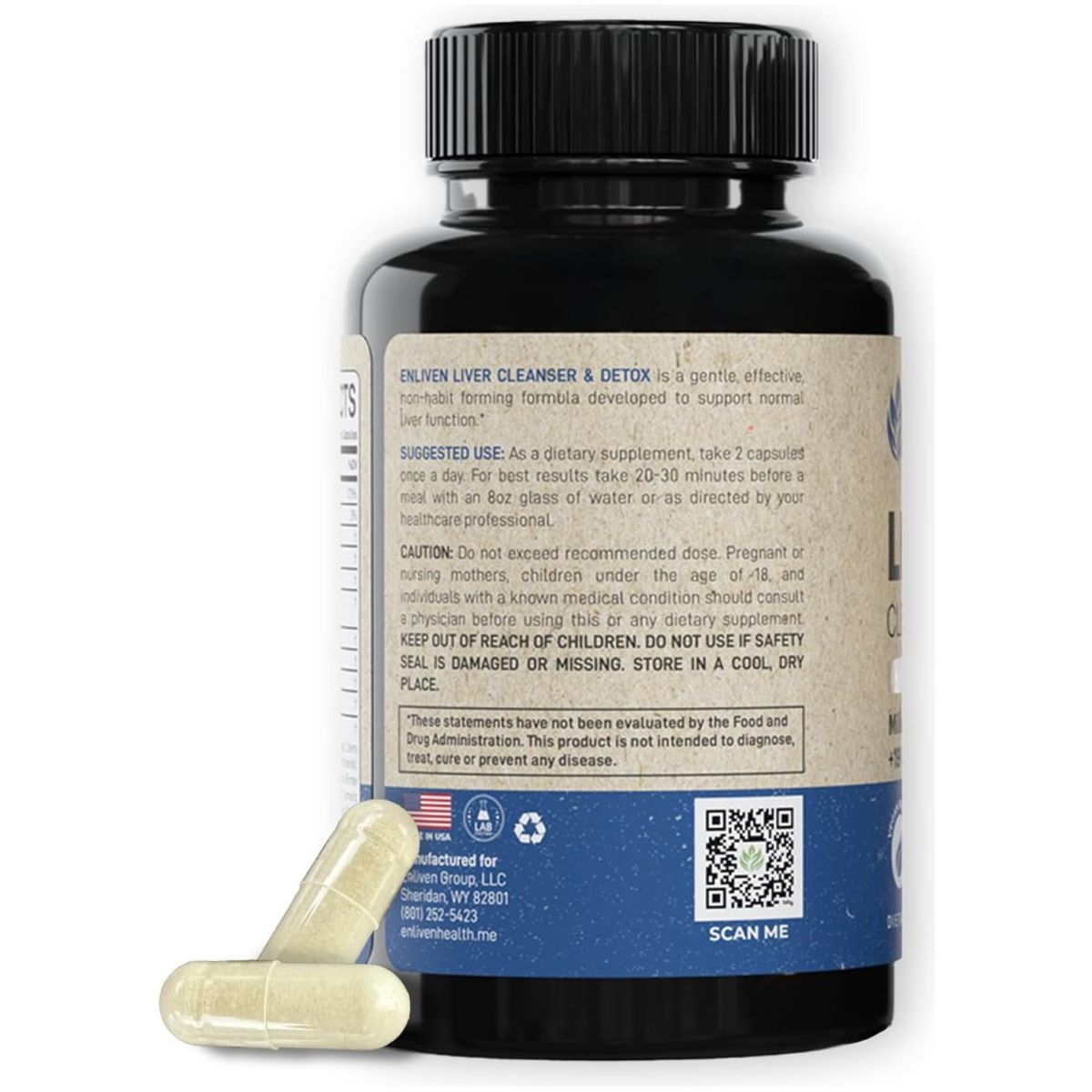 Enliven Liver Cleanse Detox & Repair Supplement (60 Capsules) - Suppviv