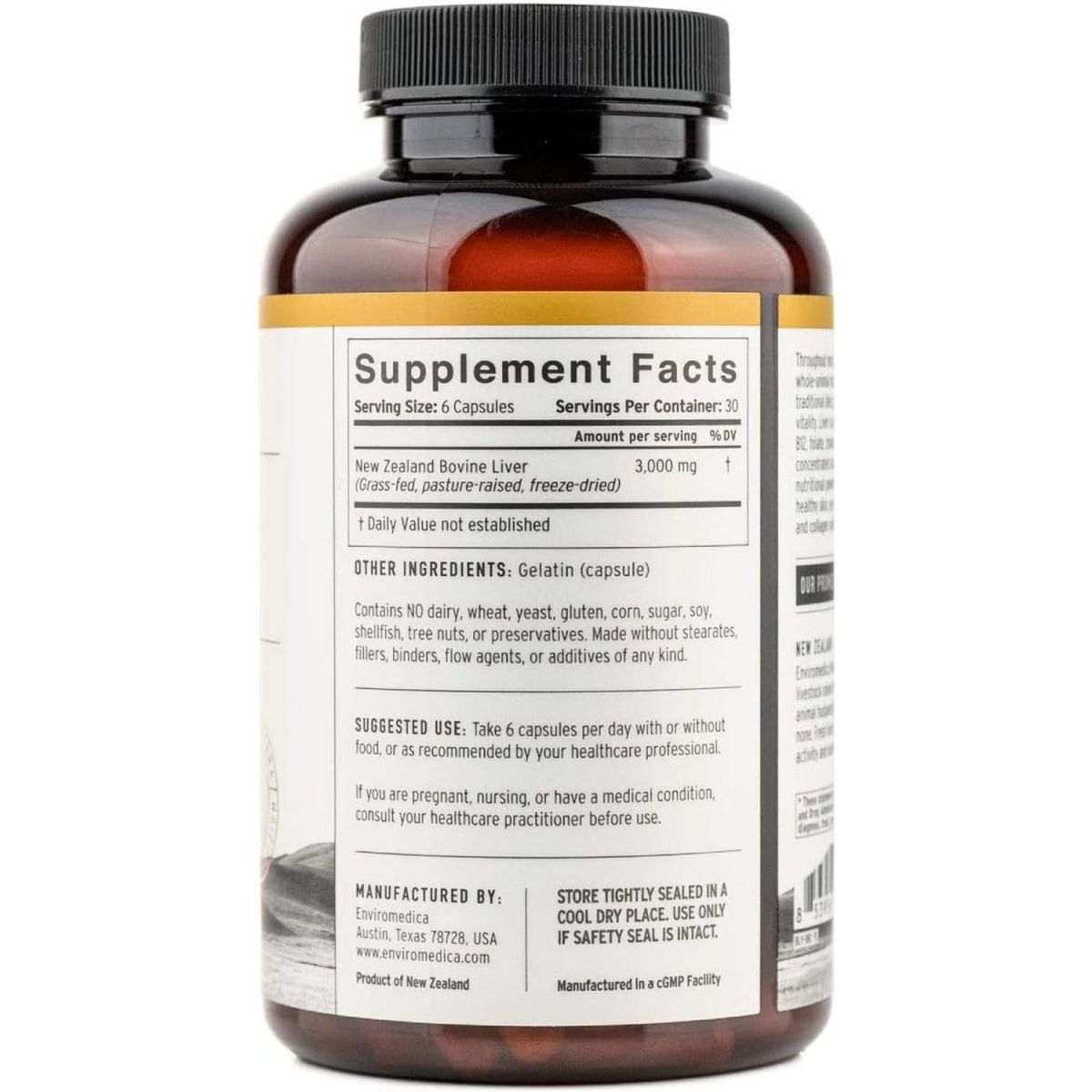 Enviromedica Freeze Dried Beef Liver Supplement 180Ct - Suppviv