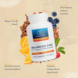 Equilife - Balanced Zinc, Immune Support Supplement, (60 Capsules) - Suppviv