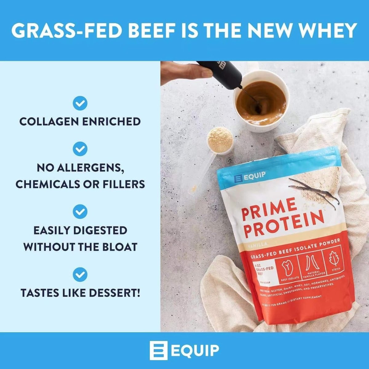 Equip Foods Grass - Fed Beef Liver Capsules & Prime Protein Powder Vanilla - Suppviv