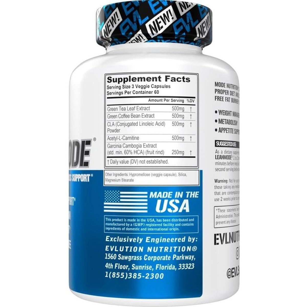 EVL Weight Loss Support Pills - Premium Multipurpose Appetite Metabolism and Fat Loss Support 60 Servings - Suppviv