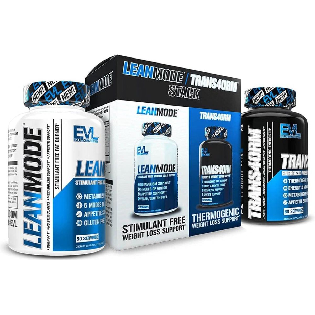 EVL Weight Loss Support Stack - Trans4Orm Thermogenic Fat Burner Support Pills - Suppviv