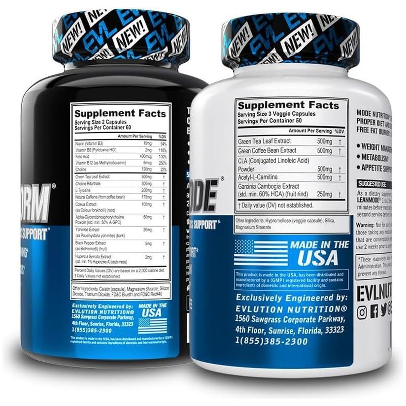 EVL Weight Loss Support Stack - Trans4Orm Thermogenic Fat Burner Support Pills - Suppviv